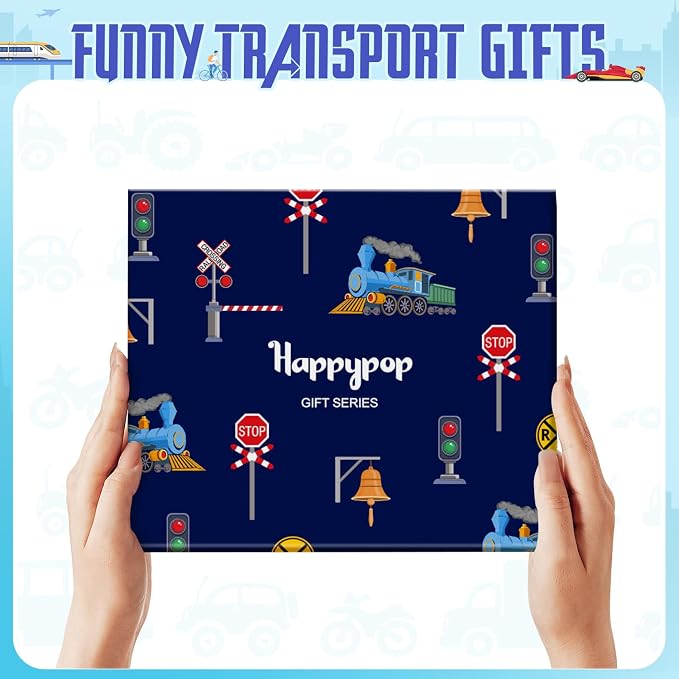 HAPPYPOP Train Gifts for Boys - Train Socks for Trains Lovers, Railroad Gifts for Kids