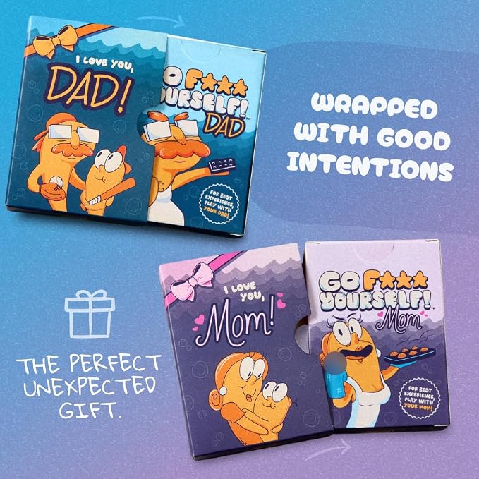 Go F Yourself Mom & Dad! – The Grown Up Go Fish Card Game You've Always Wanted | Hilarious Party Game for Grown Ups, 2+ Players | 104 Cards, 26 Unique Pairs