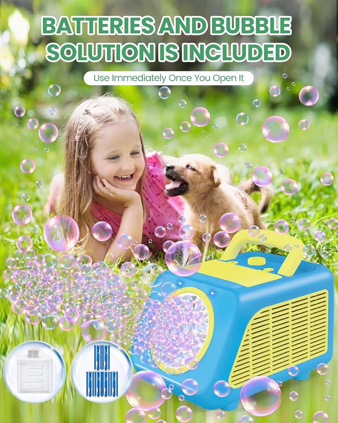 Bubble Machine Automatic Blower for Kids: Bubble Marker for Parties Battery Operated Bubble Machine for Toddlers | 20000+ Bubbles Per Min with 2 Speed Levels - Outdoor Toys for Birthday Wedding