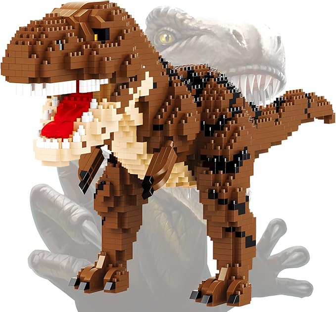 CSNRHG Dinosaur Tyrannosaurus Building Blocks Model Decor Micro Mini Blocks Toy Birthday for Age 6+ Children Adults Teens 1559 Pieces