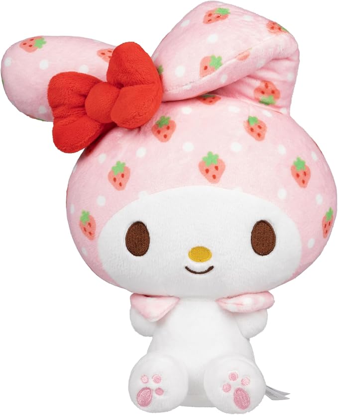 Jazwares Hello Kitty and Friends - 8-Inch Strawberry Shortcake x My Melody Plush 2-Pack - Officially Licensed Sanrio Product from Ages 6+