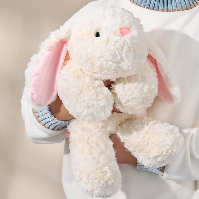 Soft Weighted Bunny Stuffed Animal 20.5" 2Lbs, Sturdy and Fluffy Beige Rabbit Plush Toy for Kids Cuddle, Cute Plushy Hugging Pillow Toy for Kids (20.5"x7.9"x5.9")