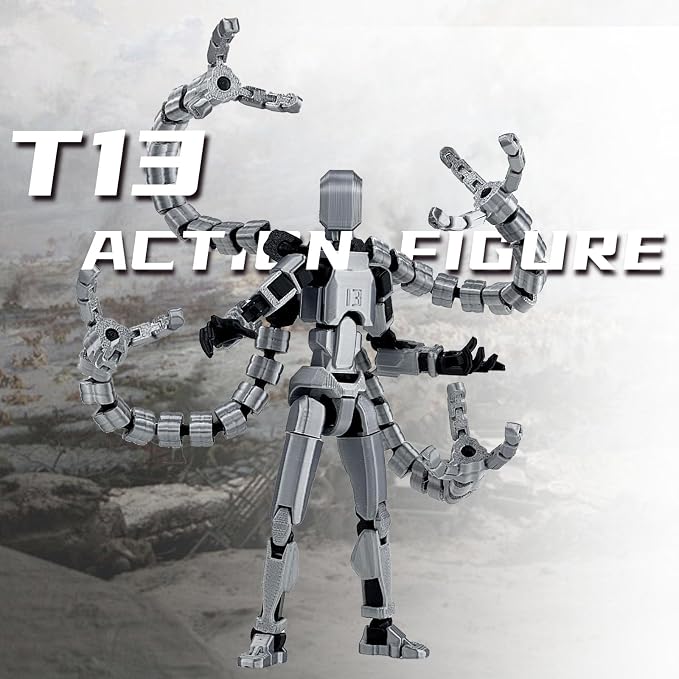 T13 Already Assembled Action Figure Accessories,T13 Multi-Jointed Movable,for Collectors Desktop Decorations t-13 Movability 3D Printed Toys