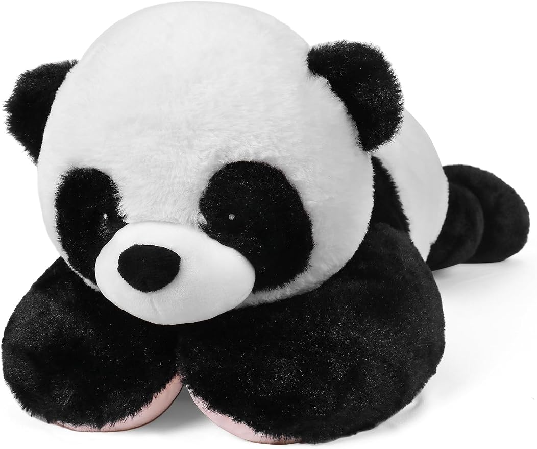 Weighted Stuffed Animals 4.2lb, 24in Weighted Panda Plush for Kids Adults Boys Girl, Cute Plushies Soft Pillow Toy for Christmas, Valentine's, Birthday Gifts (Black)