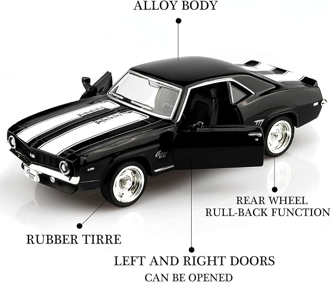 TOKAXI 1/36 Scale Chevrolet 1969 Camaro SS Diecast Cars Models,Pull Back Vehicles Toy Cars,Cars Gifts for Boys Girls