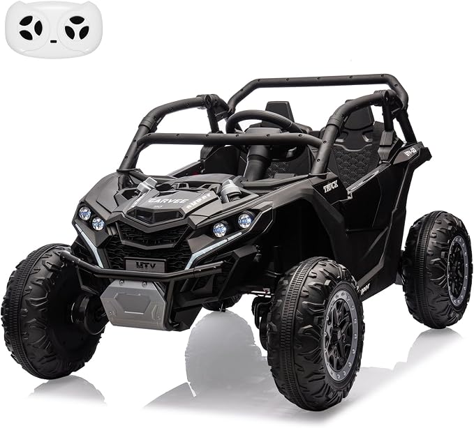 Garvee 24V 2-Seater Kids Ride on Car with Remote Control 4WD Electric Truck, Ride on Toy Off-Road UTV with 4-Wheel Shock Absorber, LED Lights, Music