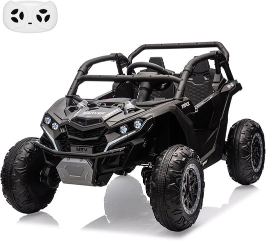 Garvee 24V 2-Seater Kids Ride on Car with Remote Control 4WD Electric Truck, Ride on Toy Off-Road UTV with 4-Wheel Shock Absorber, LED Lights, Music