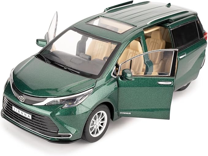 BDTCTK 1:24 Compatible for Sienna MPV Car Model, Pull Back Diecast Toy Car with Sounds＆Lights for Kids Boys Girls and Adults, Gift Green.