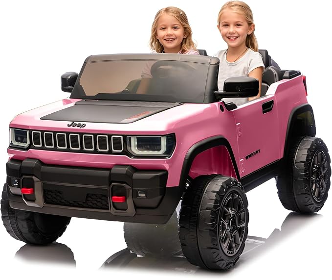 Garvee 24v Licensed Kids Ride on Car, 2 Seater Electric Truck for Big Kids with Parent Remote Control, 3 Speeds, Bluetooth Music, LED Lights for Ages 3-8