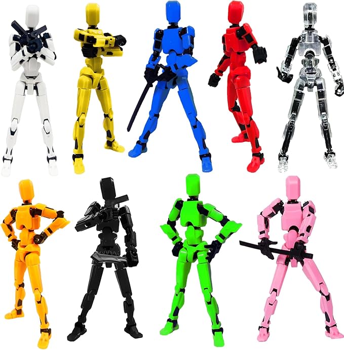 DANONI Titan 13 Lucky Robot Action Figure, 3D Printed Multi-Jointed Movable Robot Action Figures, Desktop Decorations Game Gifts (9pcs)