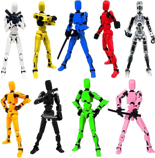 DANONI Titan 13 Lucky Robot Action Figure, 3D Printed Multi-Jointed Movable Robot Action Figures, Desktop Decorations Game Gifts (9pcs)
