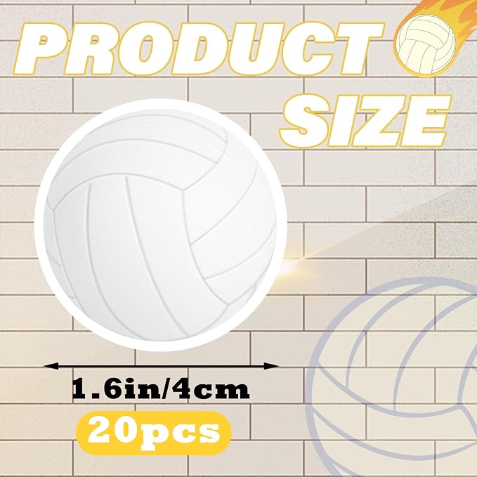 Mini Volleyball Stress Ball 20 Packs Volleyball Party Gift Small Foam Squeeze Anxious Toy Sports Stress Ball for Kids School Carnival Reward Volleyball Party Decorations Supplies