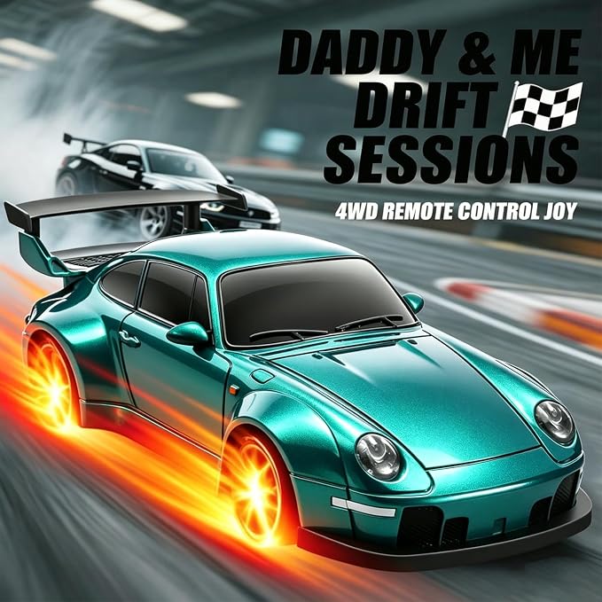 RC Drift Car, 1:24 Scale Remote Control Vehicle with LED Lights,Drifting Tires＆Two Batteries, Racing Sports Toy Idea Gift for Adults Boys Girls and Kids (Lake Blue)