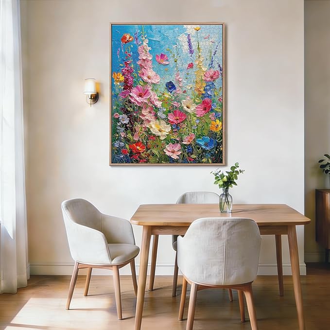 Wildflower Meadow Puzzles for Adults 1000 Pieces,Impossible Hard Difficult Challenging Jigsaw Puzzles for Adults 1000 Pieces,Puzzle with Letters on Back,Recycled Paper Jigsaw Puzzle(27.6"x19.7")