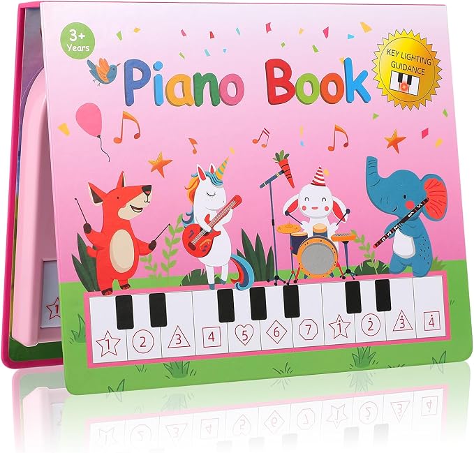Gifts for 3 Year Old Girl - Piano Book Musical Toys for Toddlers Ages 3-5 | 18-Key Keyboard, 10 Nursery Rhymes, 6 Instrument Sounds, Record & Playback, Educational Toy for Kids Birthday Present Ages 3+