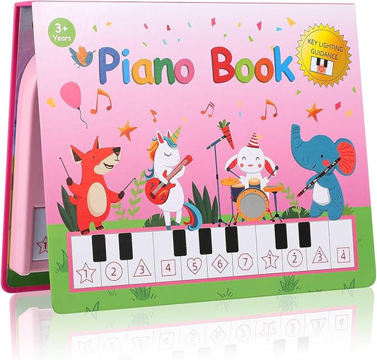 Gifts for 3 Year Old Girl - Piano Book Musical Toys for Toddlers Ages 3-5 | 18-Key Keyboard, 10 Nursery Rhymes, 6 Instrument Sounds, Record & Playback, Educational Toy for Kids Birthday Present Ages 3+