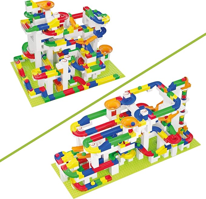 Hubelino Mega Marble Run 585-Piece Building Set, STEM Toys for 4 Years and Up, Compatible Marble Maze and Ball Run, Made in Germany