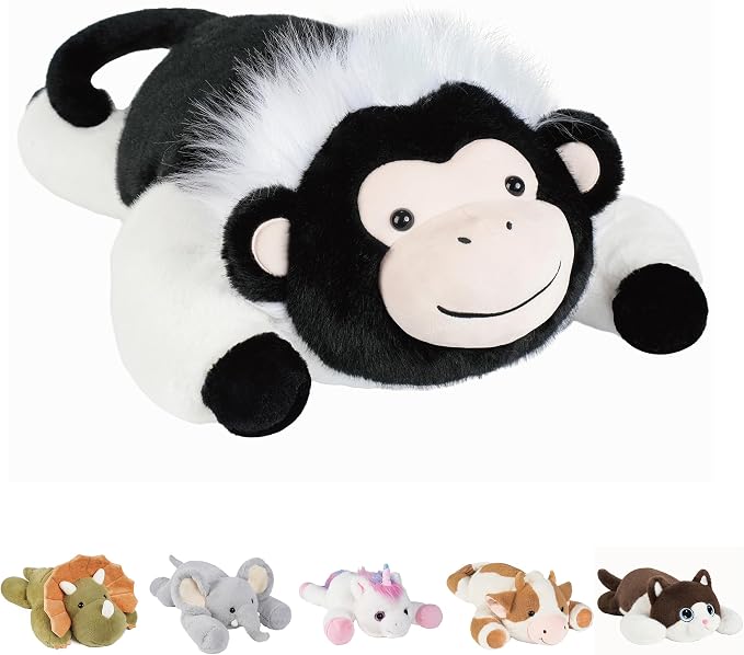 GILFWM Weighted Stuffed Animals Monkey - 21.3" Cute Toy Pillow Plushie Gifts for Kids Boys Girls & Adults, 3 lbs Soft Washable Plush Pillowfort