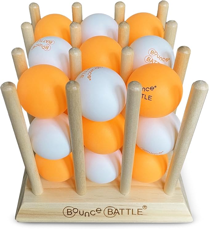 Bounce Battle Tournament Edition Bounce Ball Game - Wooden Tabletop Game, 36 Cards, 27 Balls - Ages 9+