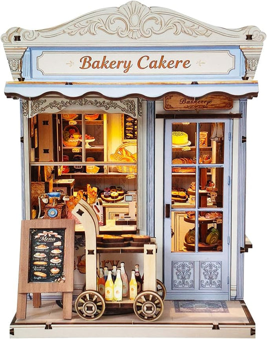 Book Nook Kits for Adults - DIY Miniature Bakery & Patisserie Dollhouse |Cozy 3D Wooden Puzzle, a Thoughtful Gift for Easter,St. Patrick’s Day, Holidays, Family, Friends, Girlfriend&Classmates