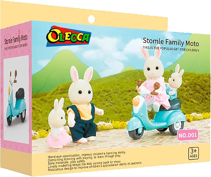 Family Scooter Toy — Mini Scooter with Rolling Wheels, Compatible with Dollhouse Figures, Pretend Play Toy Vehicle for Mini World Play, Gift for Kids Ages 3+