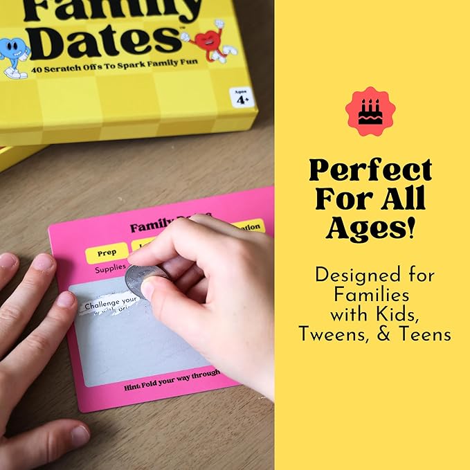 Happy Duo Family Dates 40 Scratch Off Cards – Summer Activities for Kids & Tween from Kids – Family Games for All Ages