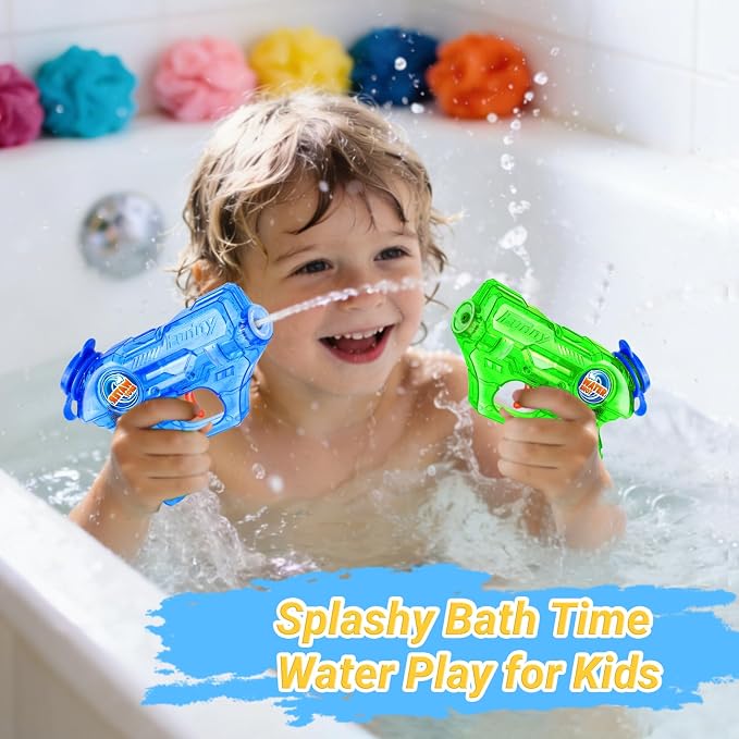 Water Gun for Kids Toddler: 6 Pack Mini Water Guns Squirts Small Soaker Pistol Super Blasters with Trigger for Boys Girls Summer Swimming Pool Beach Water Outdoor Fighting Party Bath Ideas Gift Toys