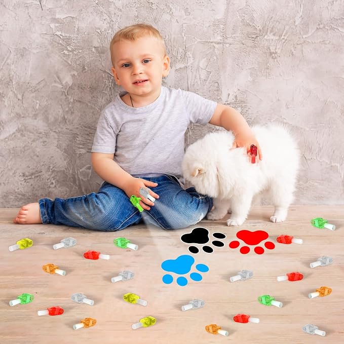 CHUNNIN 36 PCS Paw Birthday Party Favors Dog LED Light Up Finger Lights Glow in the Dark Party Bulk for Christmas Goodie Treat Bags Stuffers Puppy Theme Birthday Supplies