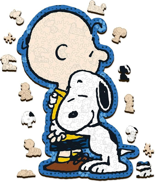 Peanuts Puzzles for Adults – Snoopy Gifts for Women & Children, Charlie Brown Wooden Puzzles, 200 Pieces Unique Shaped Jigsaw Puzzles, 5MM Thick, Officially Licensed – Better Together, 9" x 12.8"