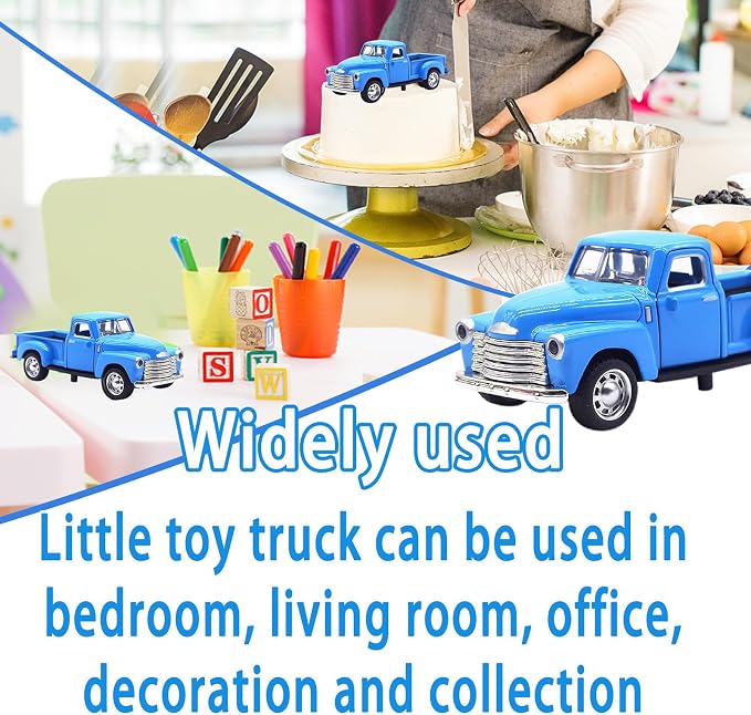 Little Blue Truck Toy for Toddlers 2 3 4 5 6 7 8 Year Old Boys Girls,1:32 Alloy Toddlers Car Toy Driveable,Car Door Can Open,Toy Trucks for Kids Easter Christmas Birthday Gifts