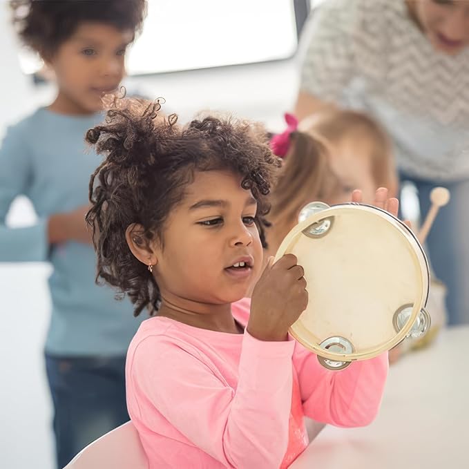 Stoie’s Wooden Musical Instruments for Toddlers Ages 3+, Montessori Music Toy Set for Kids with Drum, Tambourine, Maracas, Bells & Flute, Educational Preschool Toys for Boys & Girls