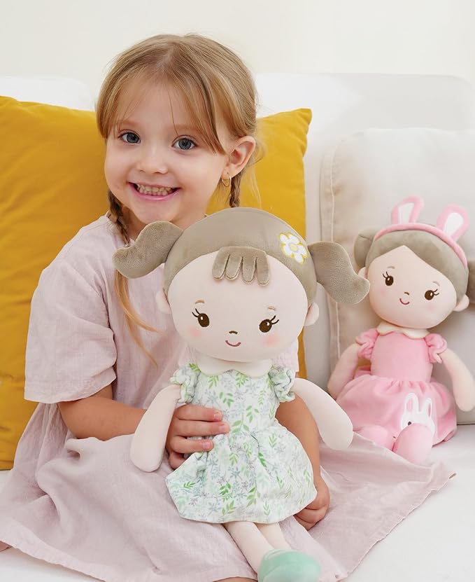 GAGAKU Soft Baby Doll Toys (16'') for Girls, My First Baby Rag Dolls for Girl Birthday Gift Plush Doll Toys Machine Washable Baby Doll for Toddler Kids Infants