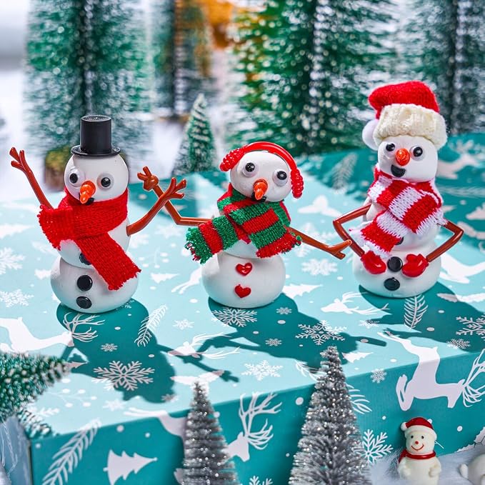 JOYIN Christmas Build a Snowman Craft Kit, 3 Pack Modeling Clay DIY Make a Snowman Kit for Christmas Arts and Craft Activities, Xmas Gift Stocking Stuffers for Kids, School Funny Toy Party Favor