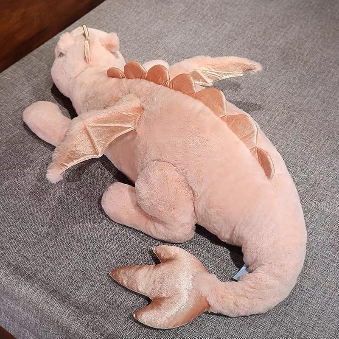 51.2" Pink Dragon Stuffed Animal, Giant Soft Dinosaur Plush for Kids and Adults, Sturdy Fluffy Plushie Pillow