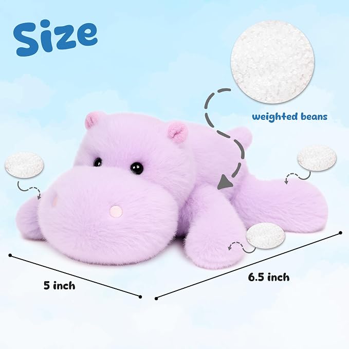 Adorable Hippo Stuffed Animal Soft Hippopotamus Plush Toy Cute Birthday Gifts for Boys Girls Kids Toddlers
