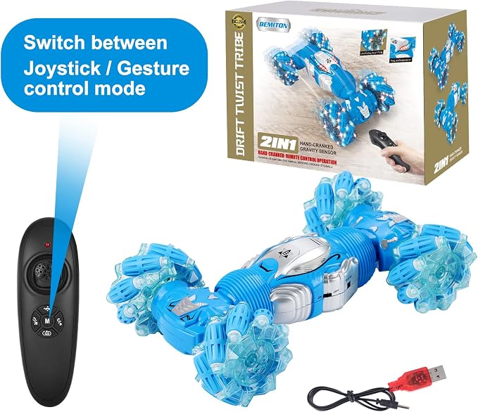 BEMITON Remote Control RC Cars for Boys, Gesture Sensing RC Stunt Car 6 7 8-12 9 10 11 Year Old Kids Gifts, 4WD Off Road Double Sided Drift Truck, Best Birthday Gift