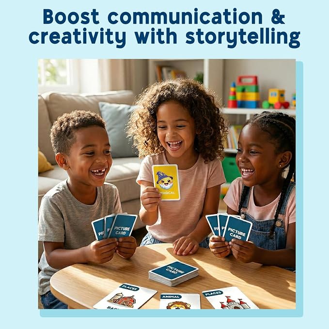 Junior Storyteller - Conversation Card Game for Kids 4-8, Family Game for Kids, Teens and Adults, Educational Toy, Learning Activity & Speech Therapy Resource