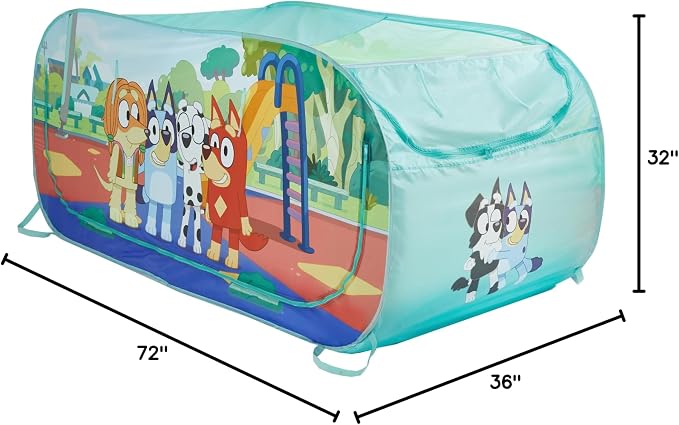 Bluey 2 in 1 Kids Pop Up Play Tent and Twin Bed Tent for Pretend and Imaginative Play