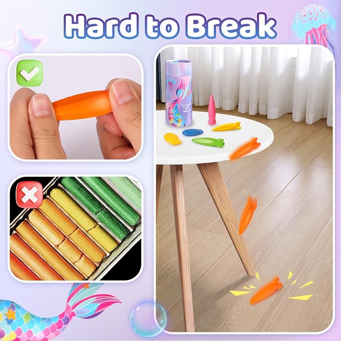 DreamCandy Rocket and Fish-Shaped Crayons,18PCS Non Toxic Washable Toddler Crayons for Kids and Toddlers,Art Supplies Drawing Coloring Crayon Set,Gift for Girls and Boys,Back to School
