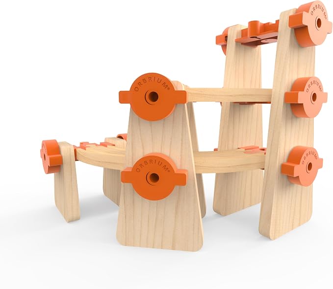 Wooden Train Track Accessories Build & Play Construction Set 90 PCS Ultimate Elevated Railway STEM Toys Track Expansion Pack Ascending Tracks Risers Bridges Tunnel Stop Go Gate Compatible Thomas Brio