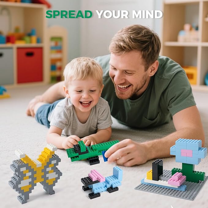 HUIZDQ 2x4 Bricks 500 Piece Classic Building Bricks and 1 Gray Baseplate, 2x4 Bricks Bulk Creative Building Toys, Blocks Bulk for Kids Ages 6+, 8 Colors