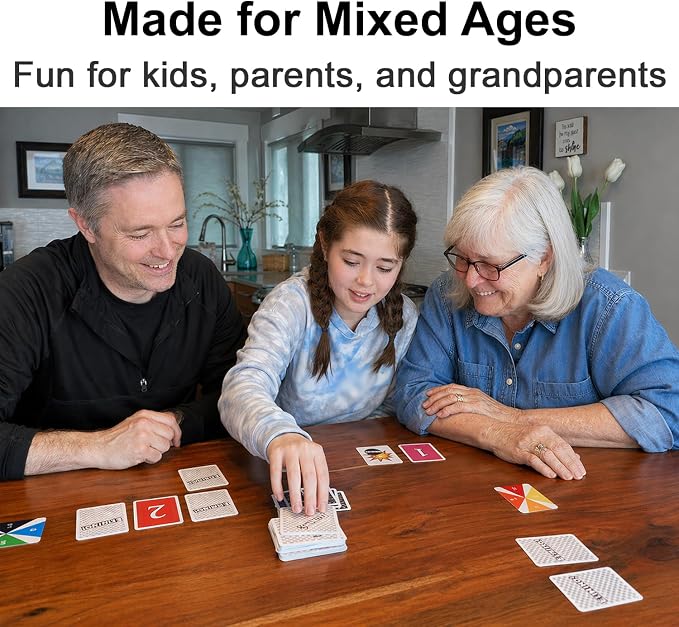 Elimino Family Card Game – Fast, Easy to Learn Card Game for Kids, Adults & Grandparents | Ages 7+, 2–5 Players | Family Game Night Gift