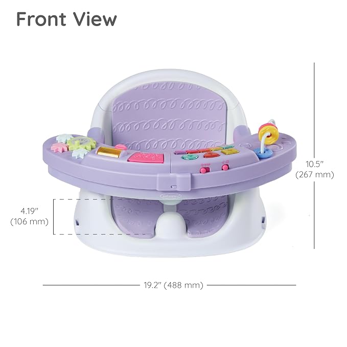 Infantino Music & Lights 3-in-1 Discovery Seat & Booster, Interactive Toddler Seat for Dining Table or Kitchen Chair, Baby Activity Center & Snack Tray, 20 Sounds & Songs, Lightweight Baby Essentials