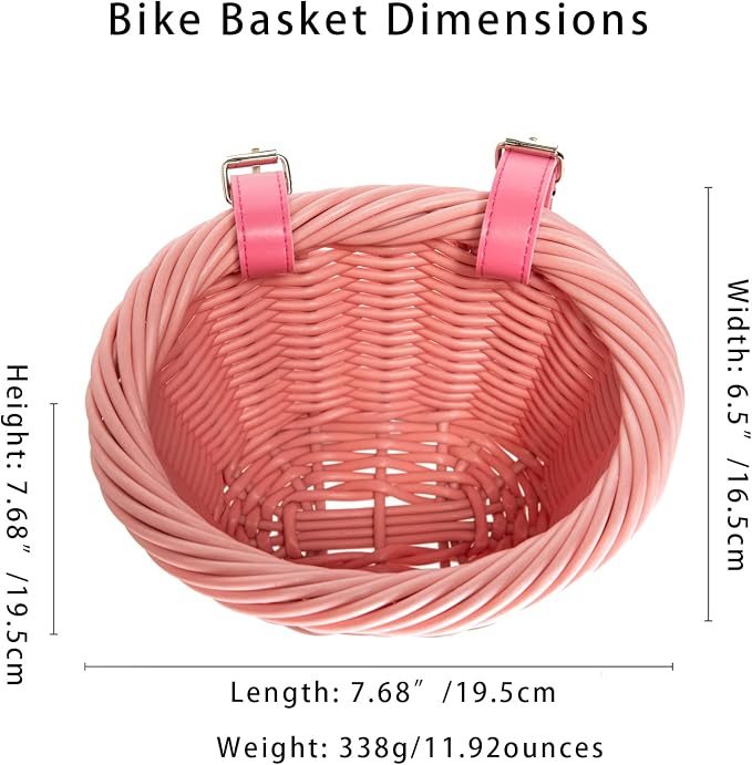 MEGHNA Woven Mini Bike Basket for Kid Bike Handlebar Bike Basket for Girl Boy for Scooter, Multi-Colors
