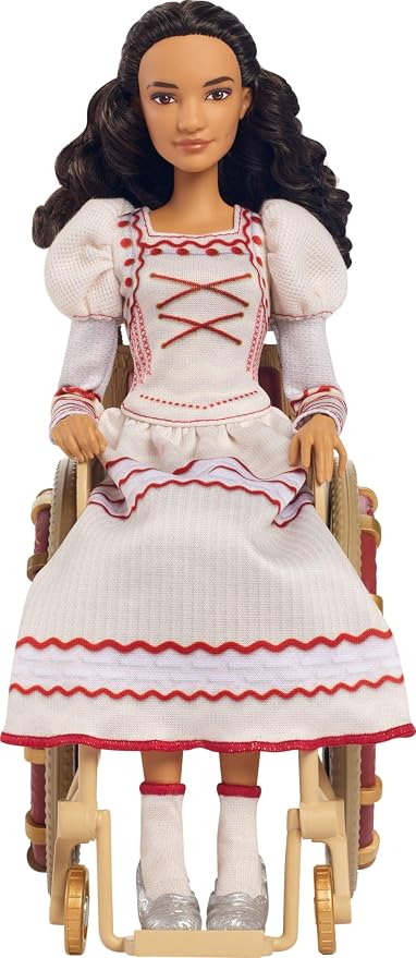 Mattel Universal Wicked Nessarose Fashion Doll & Accessories, Including Wheelchair, with Brown Curly Hair, Posability & Removable Ballroom Look