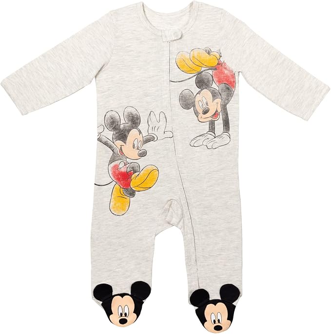 Disney Baby Boys' 2-Pack Footed One-Piece Sleep N' Play Newborn to Infant