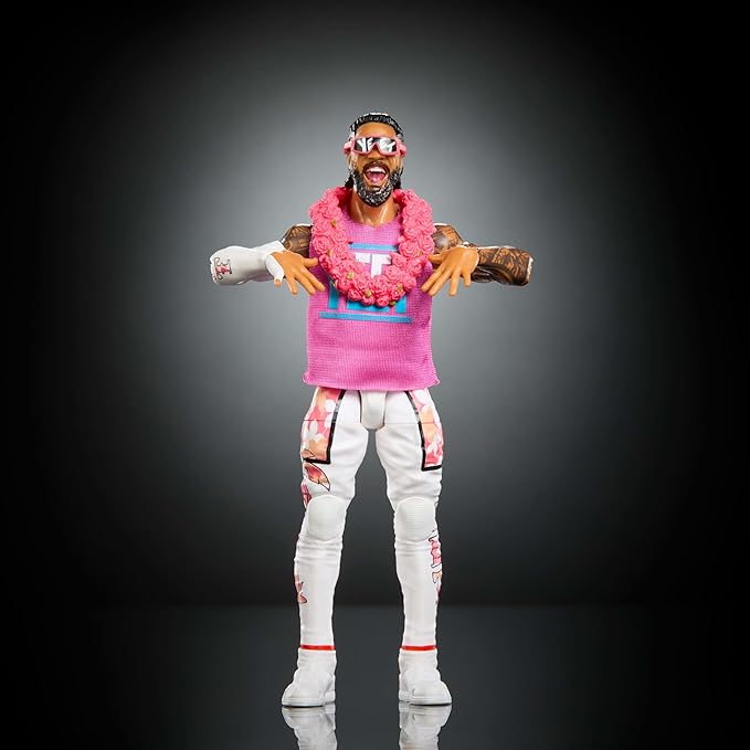 Mattel WWE Elite Action Figure & Accessories, Series #124 Set, 6-inch Collectible Jey USO with 25 Articulation Points & Swappable Hands
