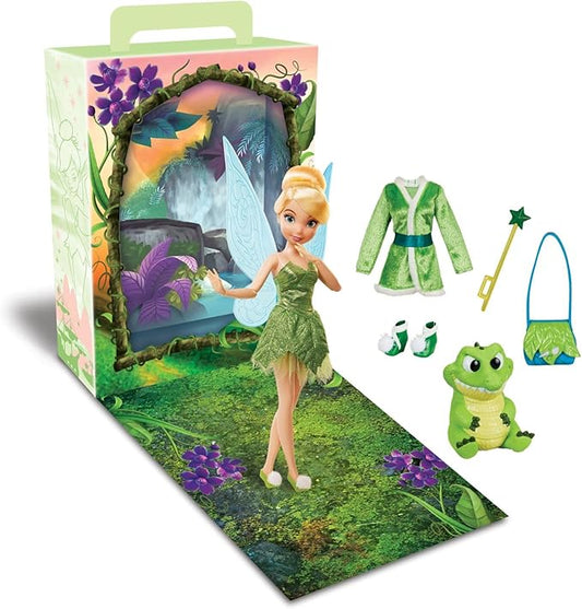 Disney Store Official Tinker Bell Story Doll - 11 Inches - Includes Coloring Book and Additional Dress, Princess Doll in Classic Outfit, Disney Princess Toys
