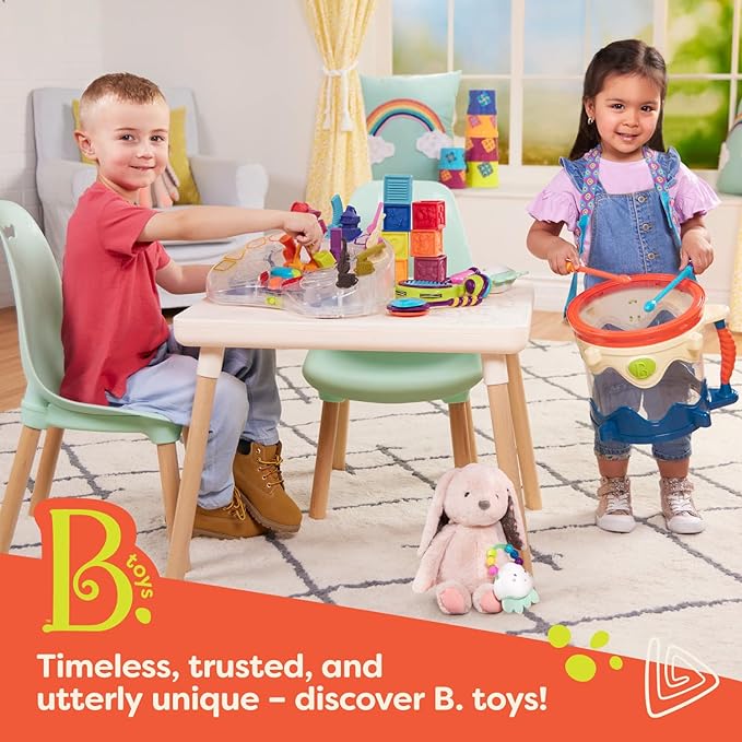 B. toys – Wooden Shape Sorter – Pounding Bench for Shape Sorting – 6 Pegs & Toy Hammer – Classic Toys for Toddlers, Kids – 2+ Years – Colorful Pound & Play