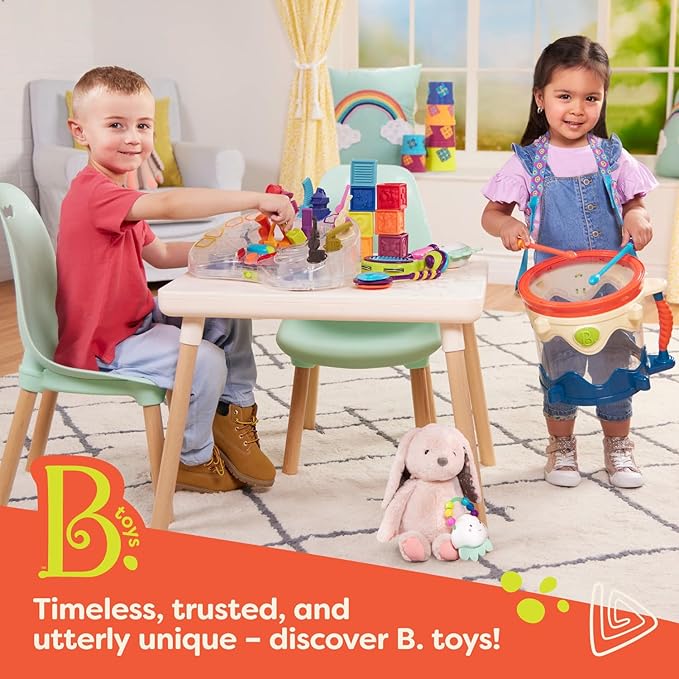 B. toys – Peek & Explore – Barnyard – Wooden Peg Puzzle – Farm Puzzle for Toddlers, Kids – 8 Barnyard Pieces – Barn, Animals, Farmers & More – 2+ Years
